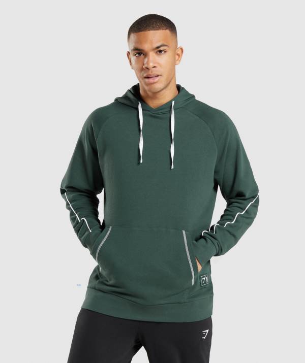 Panske Mikiny S Kapucňou Gymshark Recess Obsidian Biele Zelene | HG7528109